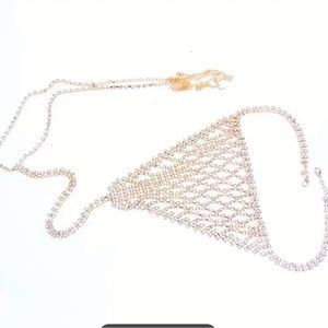 Inlaid Shiny Rhinestone Mesh Underwear Chain